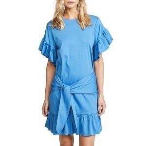 Scotch‎ & Soda Mirage Blue Wrap Ruffle Tie Dress